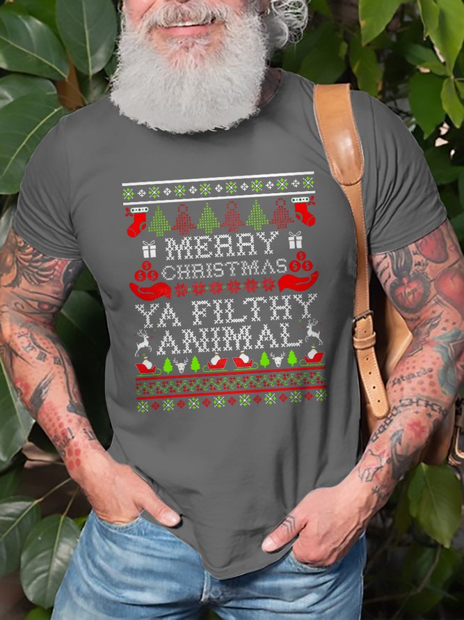 Christmas Graphic Short Sleeve Casual T-Shirt