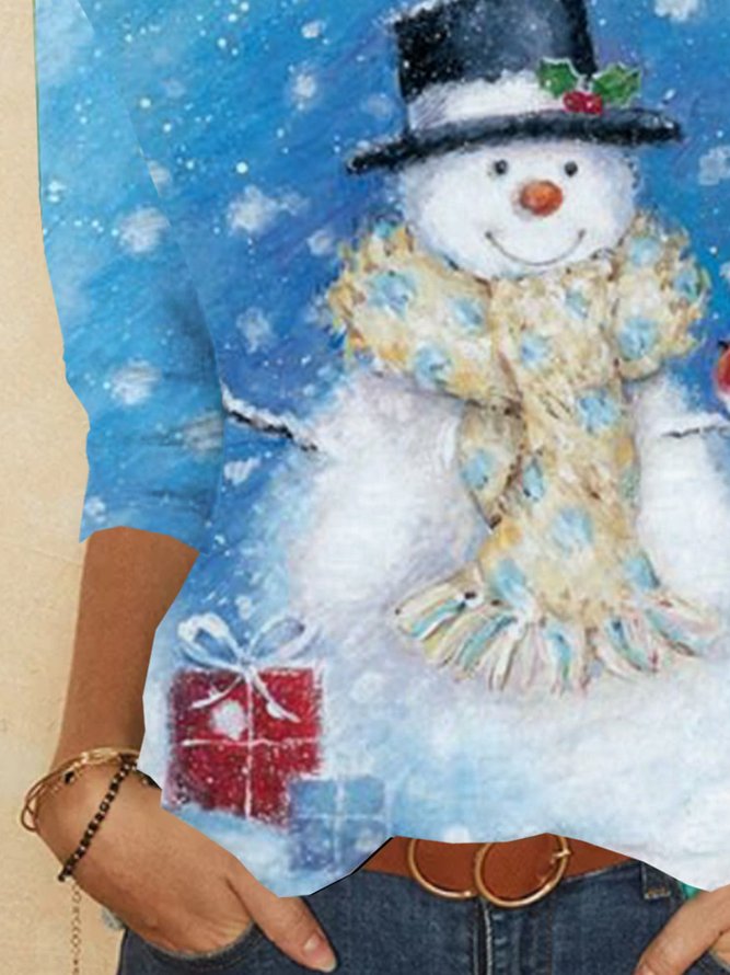 Christmas Snowman Casual T-shirt