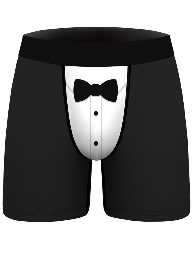 Men's Christmas Bow Breathable Panties