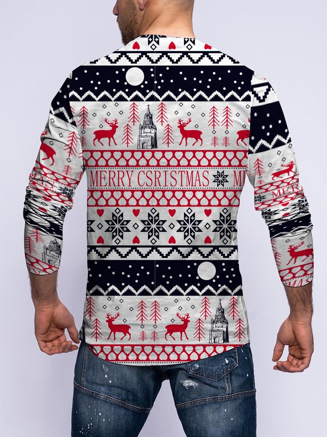 Christmas Graphic Long Sleeve Casual T-shirt