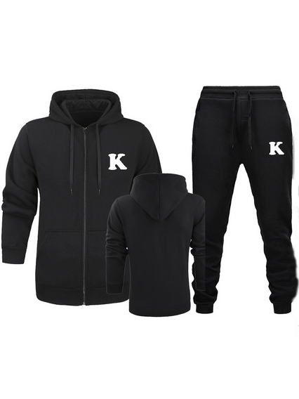 Cotton Letter Casual Hooded Suits