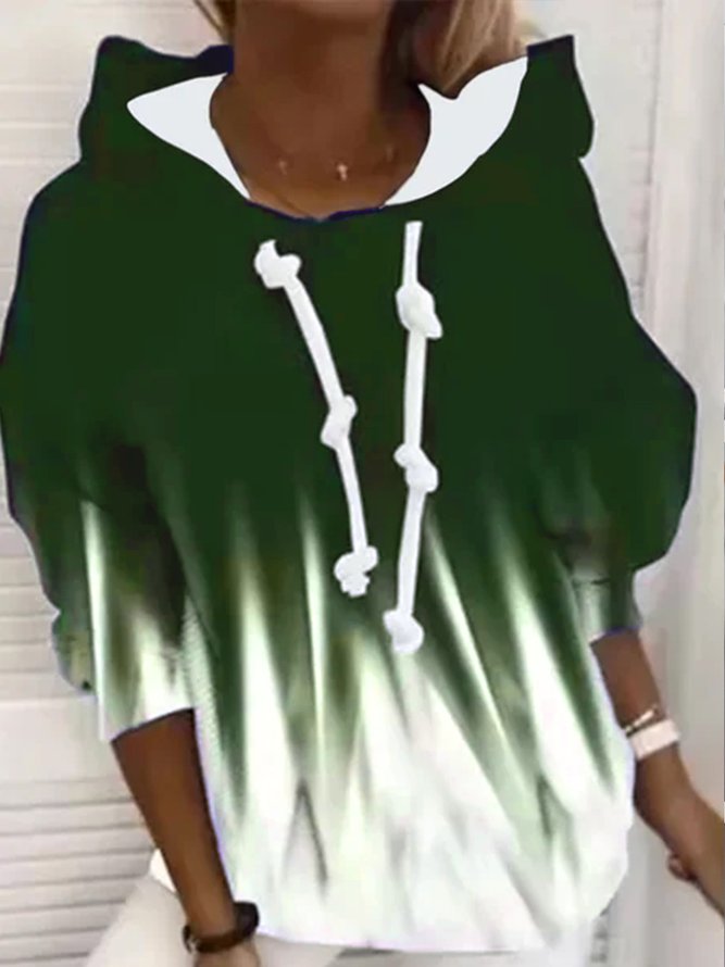 Ombre Long Sleeve Sweatshirt Hoodies Women