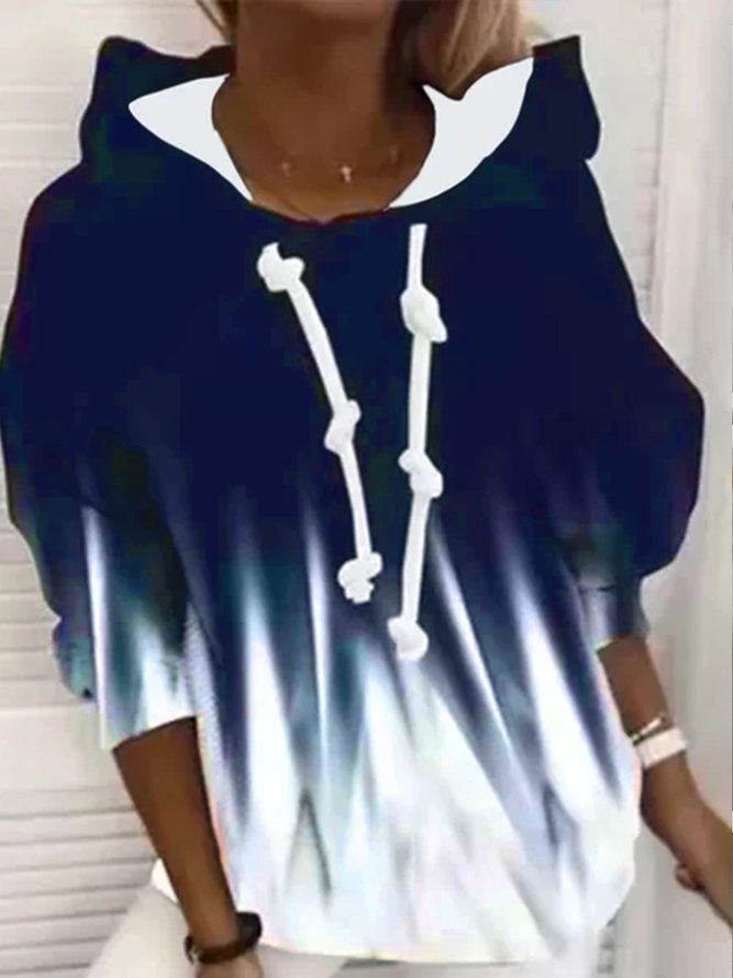 Ombre Long Sleeve Sweatshirt Hoodies Women