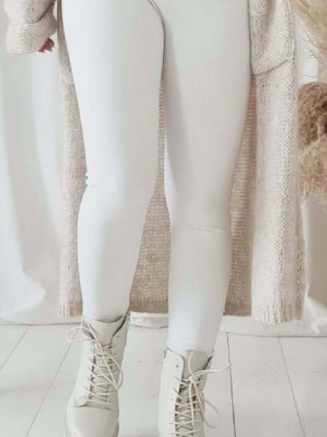 Casual High Stretch Solid Skinny Pants