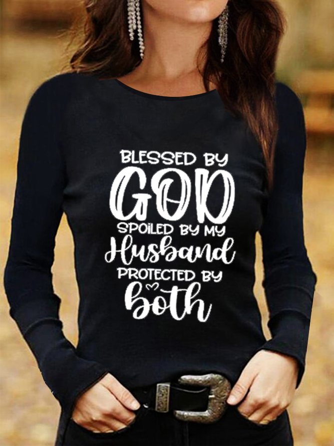 Husband Letter Casual Shirts ...