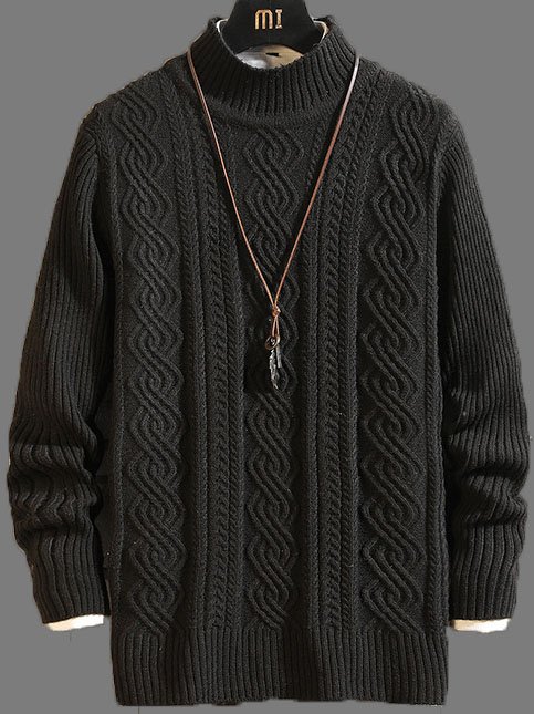 Men's Solid Color Warm Turtleneck Sweater