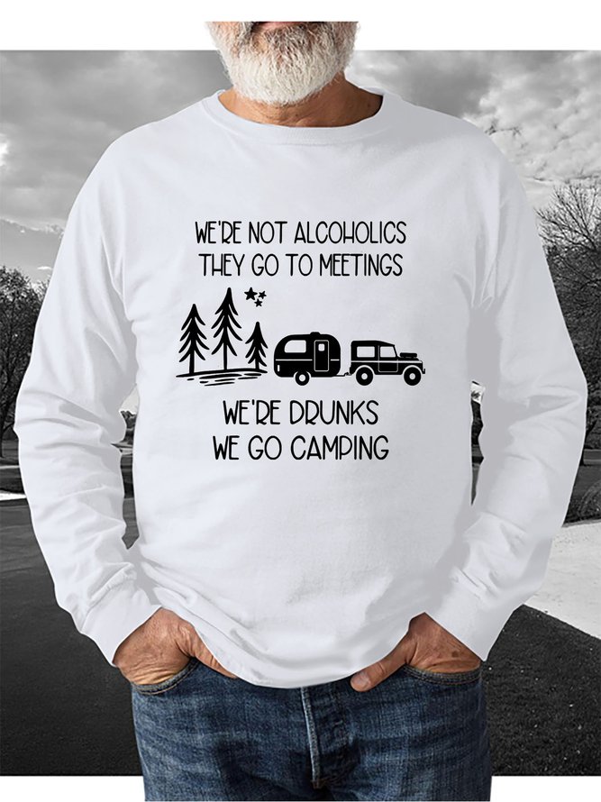 Funny Camping Graphic Long Sleeve Casual Sweatshirt