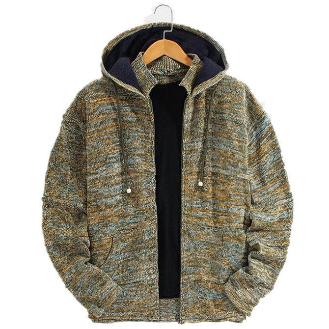 Men's Casual Loose Hooded Sweater Coat