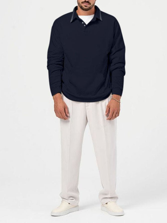 Men's Casual Lapel Pullover Polo
