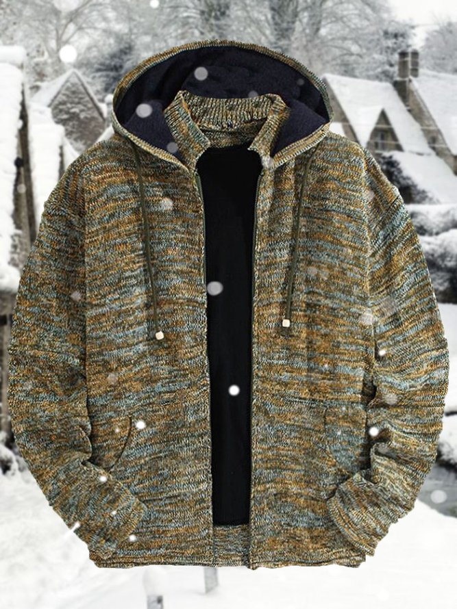 Men's Casual Loose Hooded Sweater Coat