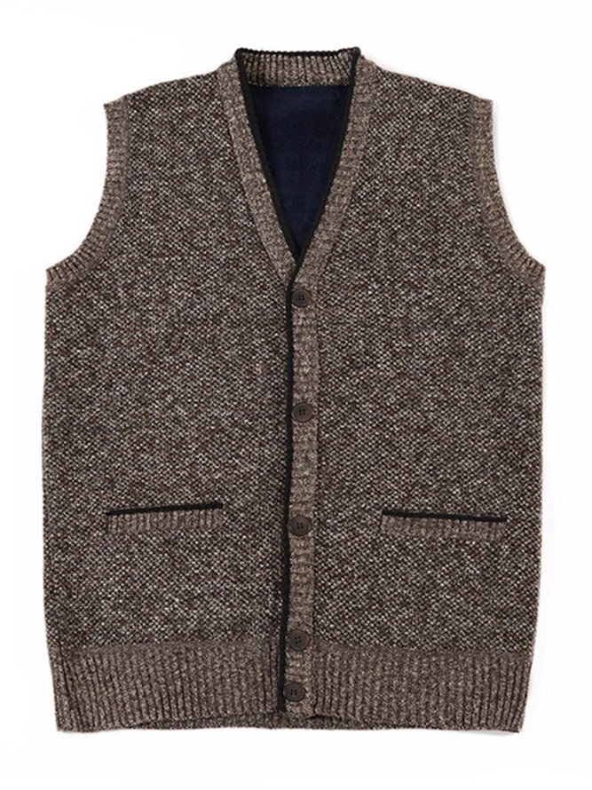 Men's Plain Warm Sweater Vest