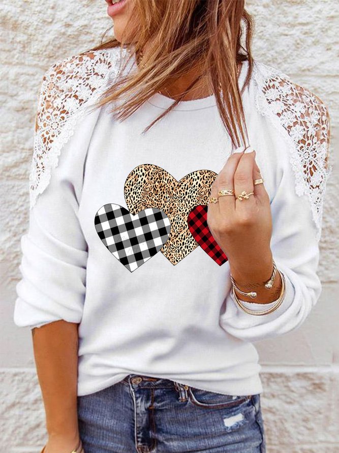 Fit Crew Neck Heart Shirts & ...