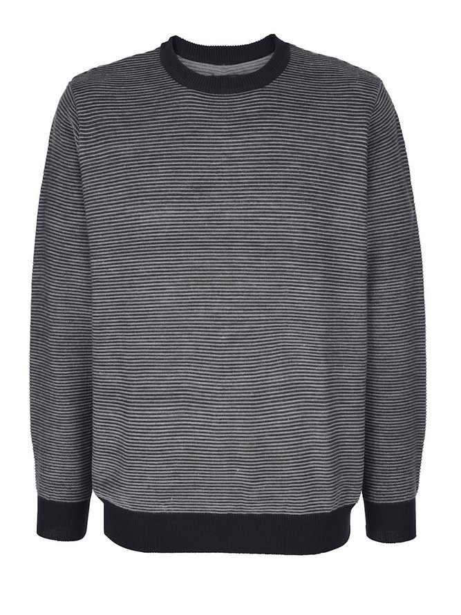 Men's Plain Striped Pattern Sweater