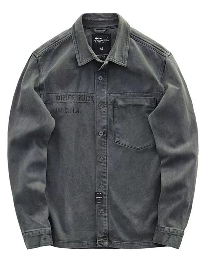 Men's Casual Retro Denim Work Shirt Jacket