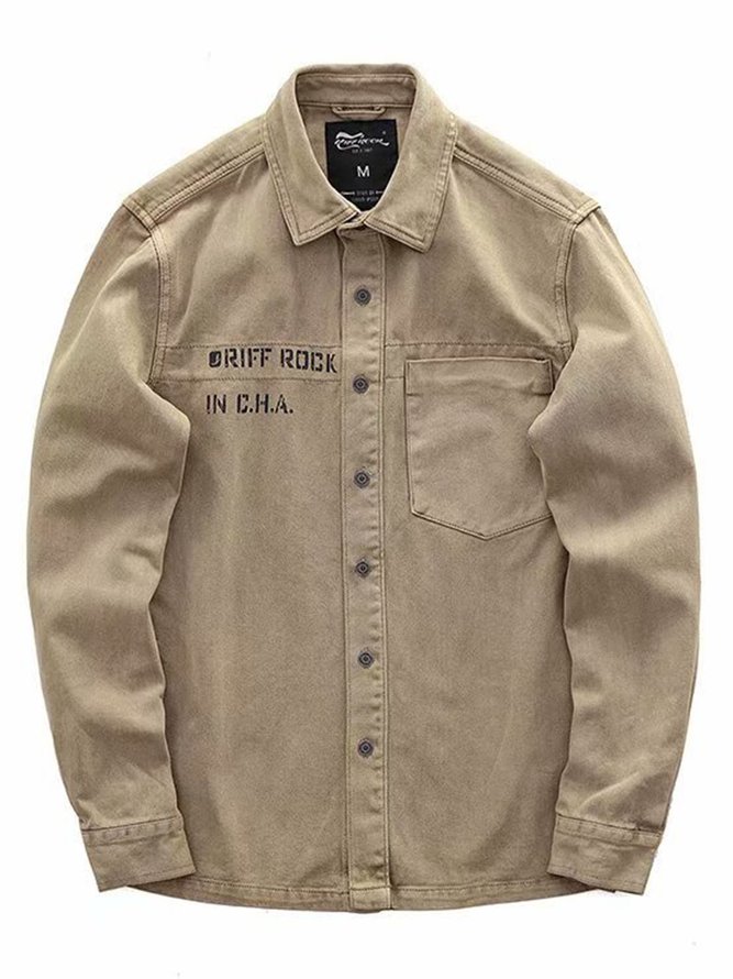 Men's Casual Retro Denim Work Shirt Jacket