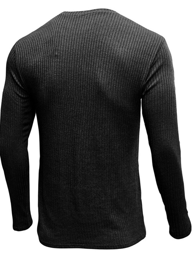 Men's Vintage Casual V-Neck Long Sleeve T-Shirt