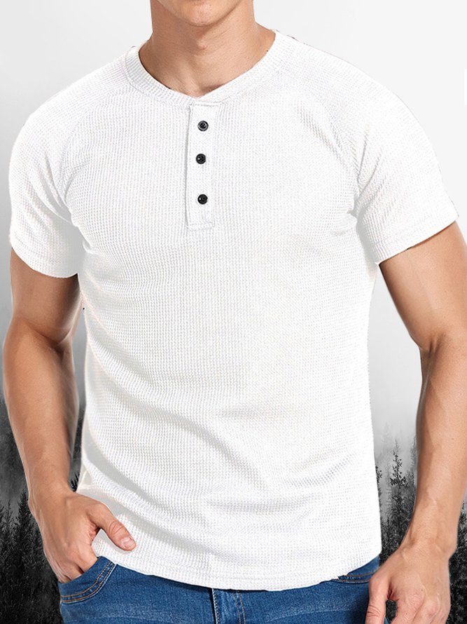 Henley Collar Short Sleeve Tee Men's noracora