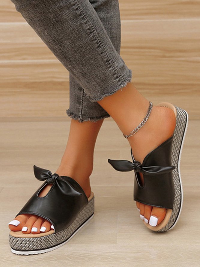 Bow Straw Platform Slides | noracora