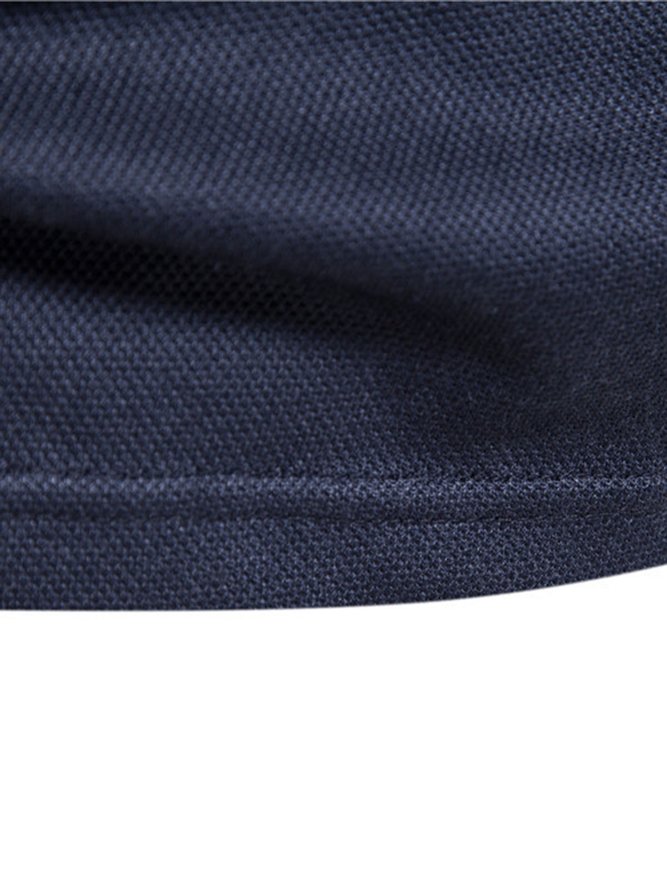 Plain V-Neck Casual Short Sleeve POLO Shirt Men