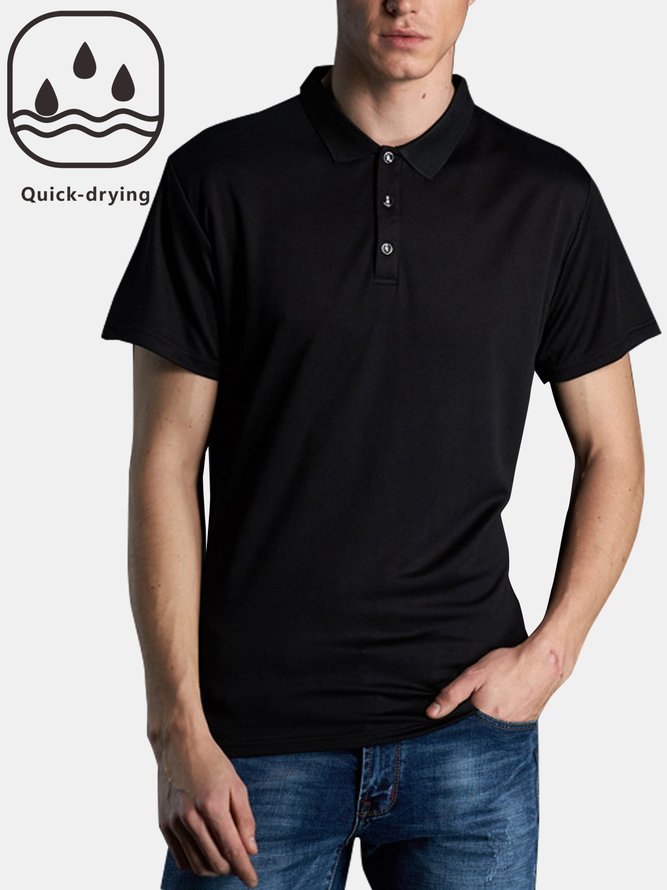Men's Breathable Quick Dry Lapel Short Sleeve Polo Shirt