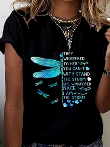 Loosen Dragonfly Jersey Casual Short Sleeve T-Shirt