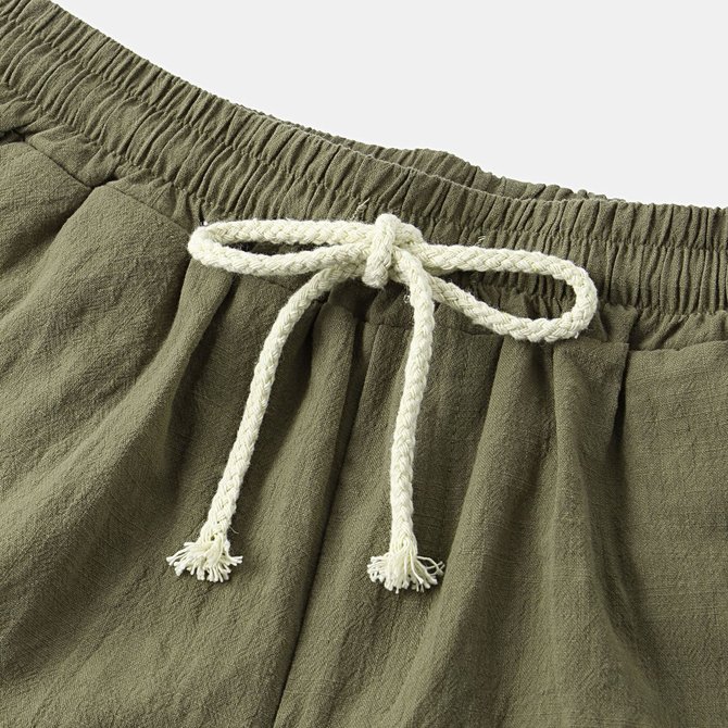 Men's Cotton Linen Beach Shorts
