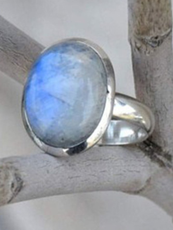 Vintage Alloy Moonstone Ring