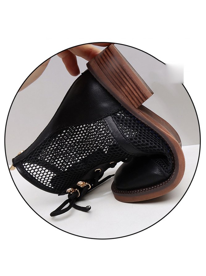 Women's Hollow Mesh Paneled Breathable Summer Sandals Booties