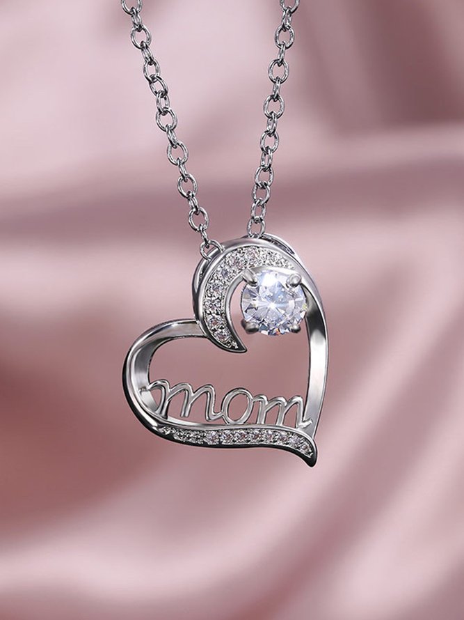 Mother's Day Alloy Rhinestone Necklace