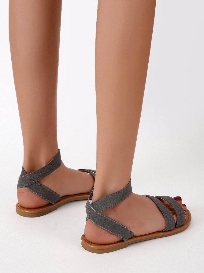 Elastic Strap Resort Roman Sandals