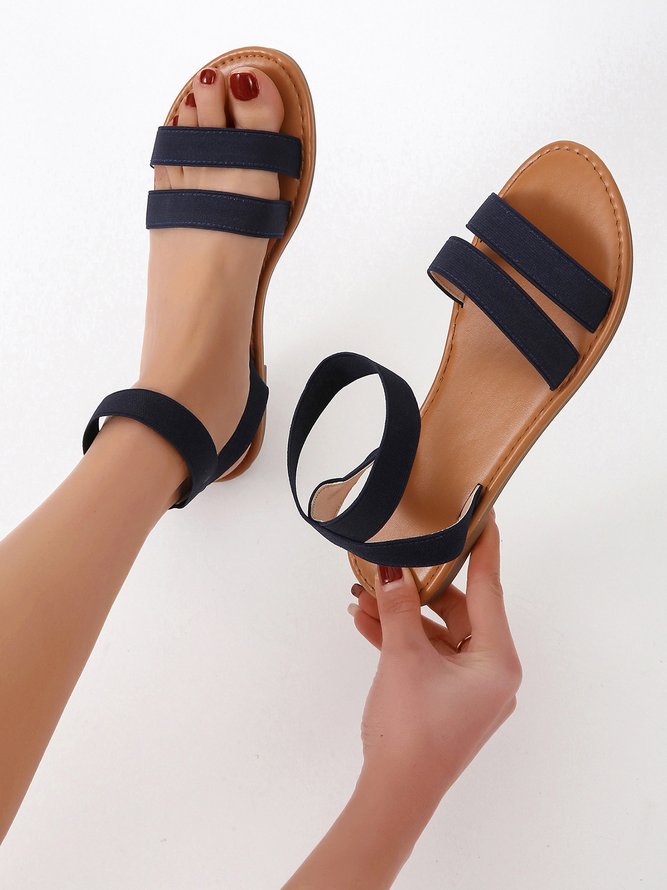 Elastic Strap Resort Roman Sandals