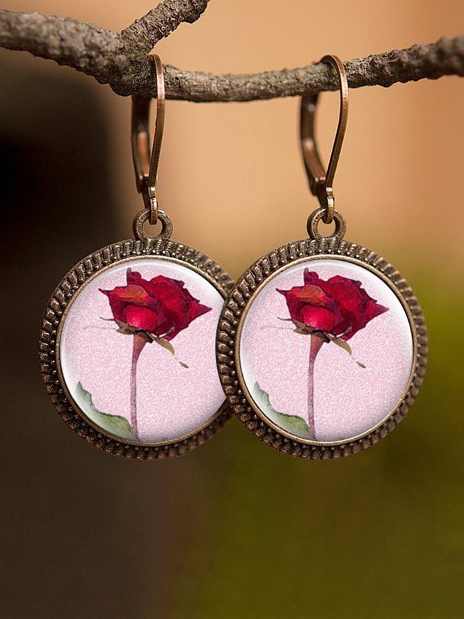 Time Stone Floral Earrings
