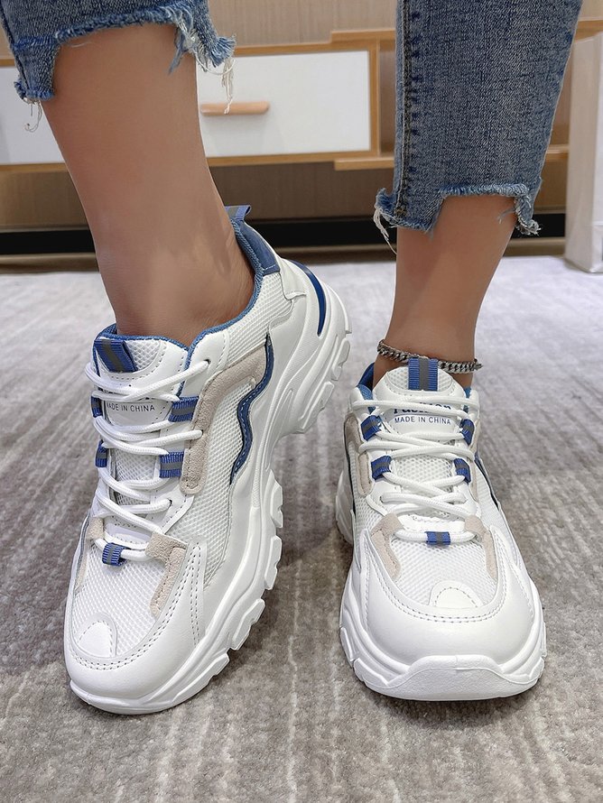 Breathable Lightweight White Running Sneakers