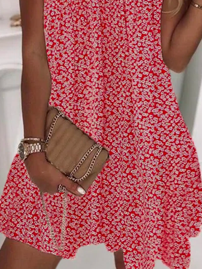 Plus size Sleeveless Floral Casual Dresses
