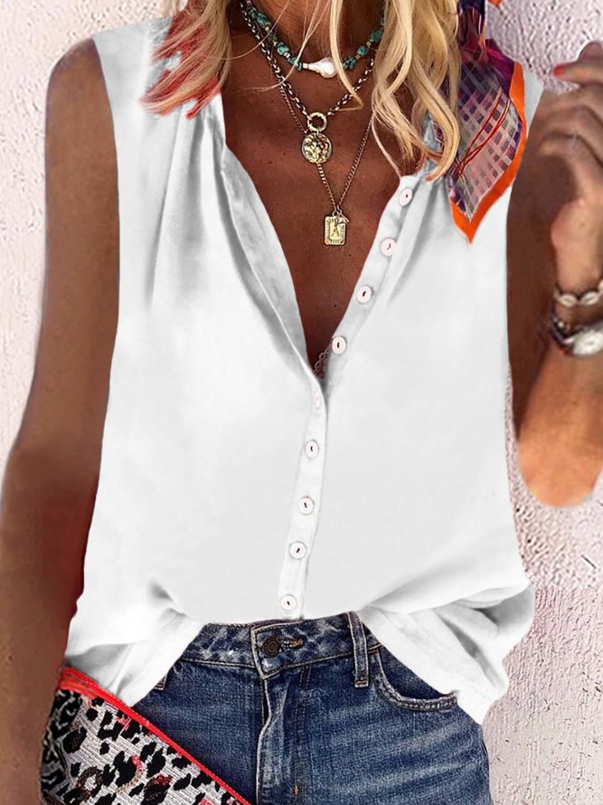 Casual Sleeveless Plus Size Tank Top Vests
