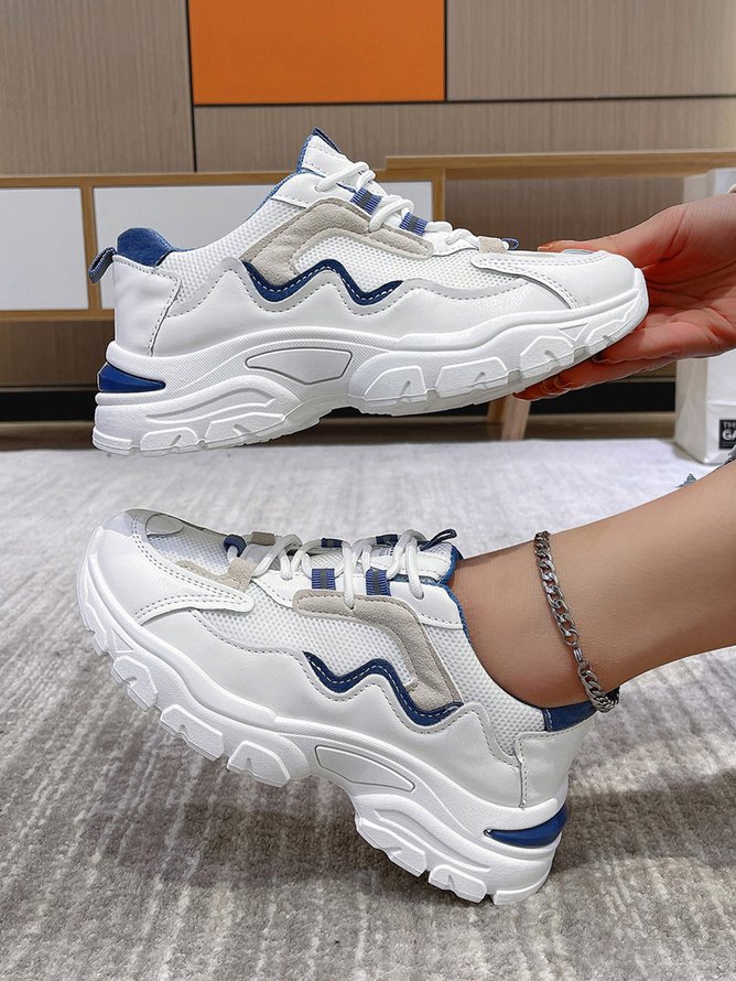 Breathable Lightweight White Running Sneakers