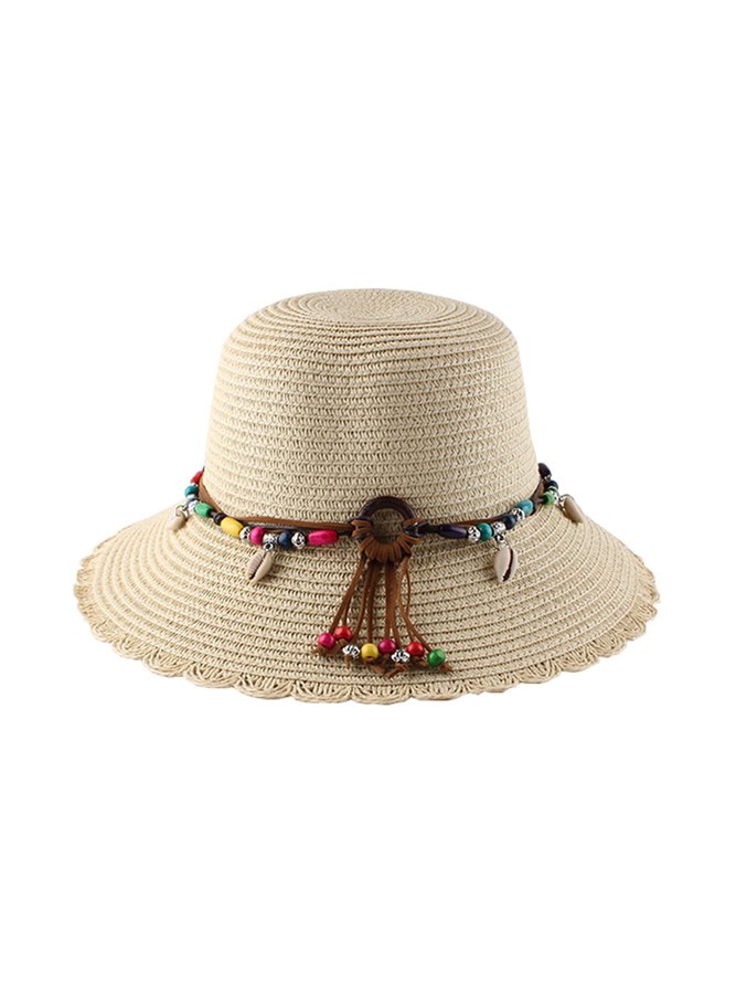 Sunscreen Shade Lace Breathable Ethnic Straw Hat