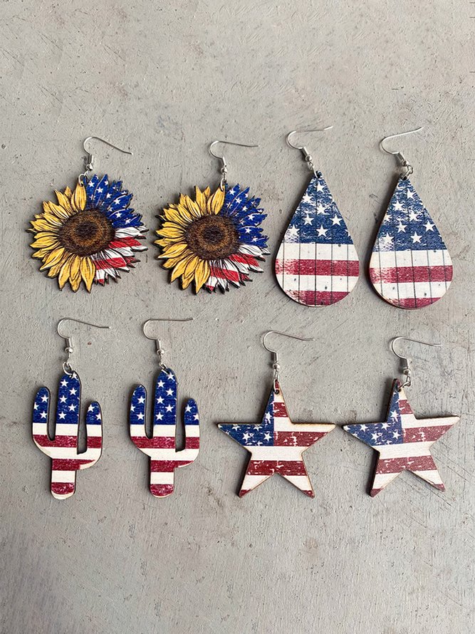Independence Day Star Flag Earrings