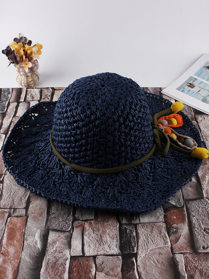 Beach Resort Style Foldable Braided Sunscreen Straw Hat