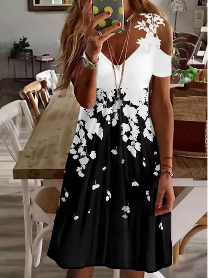 Elegant Jersey Short Sleeve Knit Dress