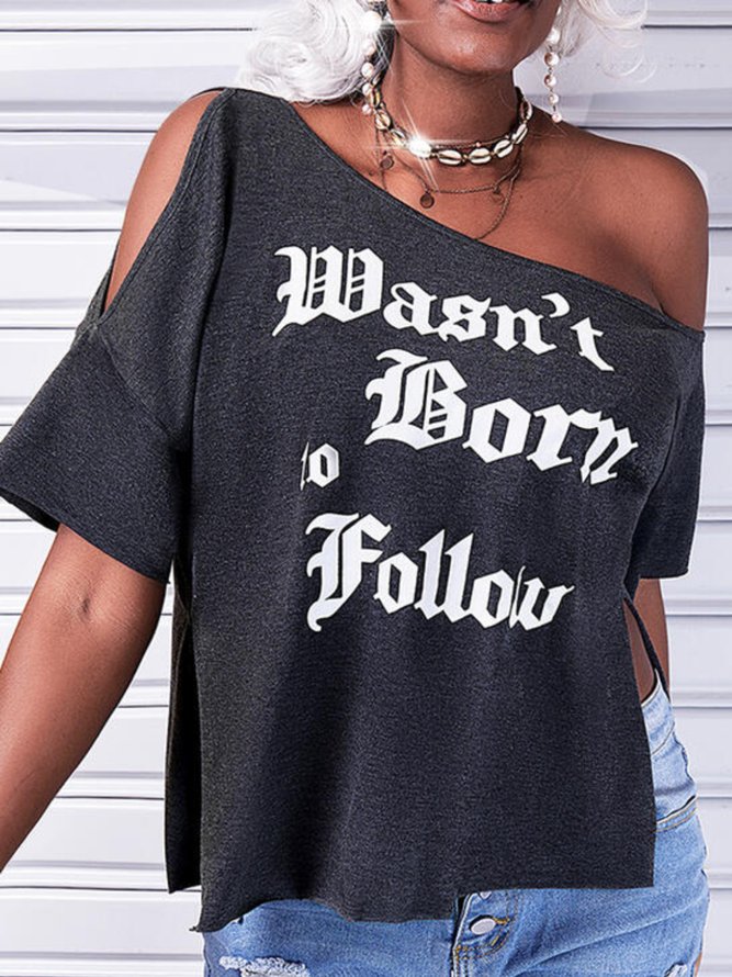 Casual Short Sleeve Plus Size Printed Tops T-shirts