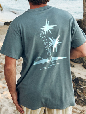Men's Surf Resort Coconut Tree Print Short Sleeve Tee