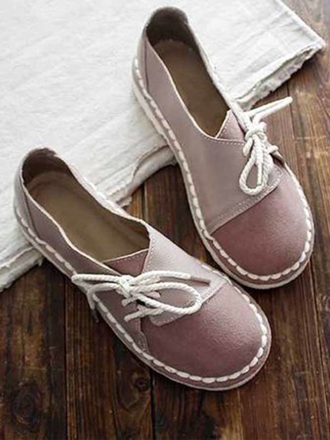 Women's Casual Vintage Round Toe Flats All Season Shoes