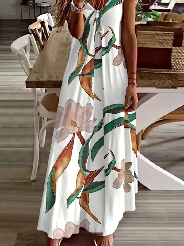 Floral Spaghetti Sleeveless Knitting Dress