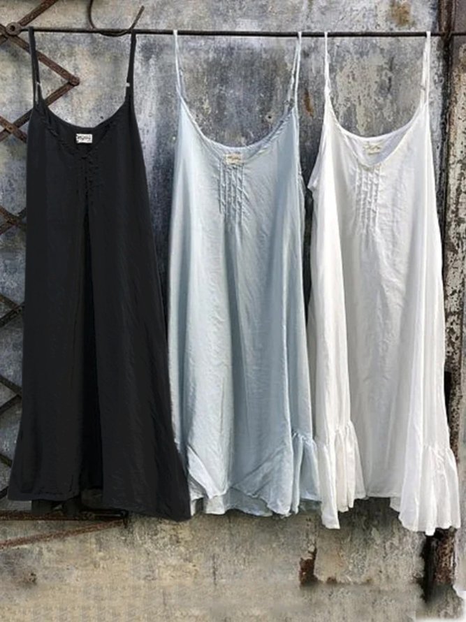Casual Cotton Ins Plus SizeSleeveless Camisole Dress