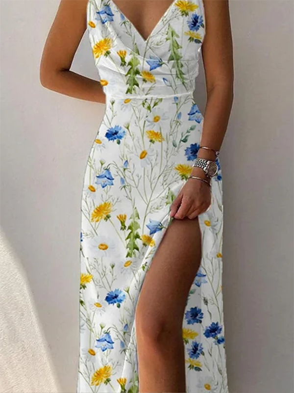 Floral Casual Sleeveless Knitting Dresses