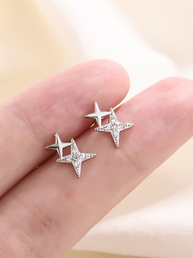 Fashion Simple Diamond Star Earrings