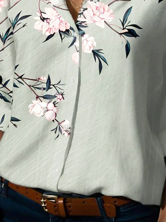 Long Sleeve Buttoned Casual Blouse