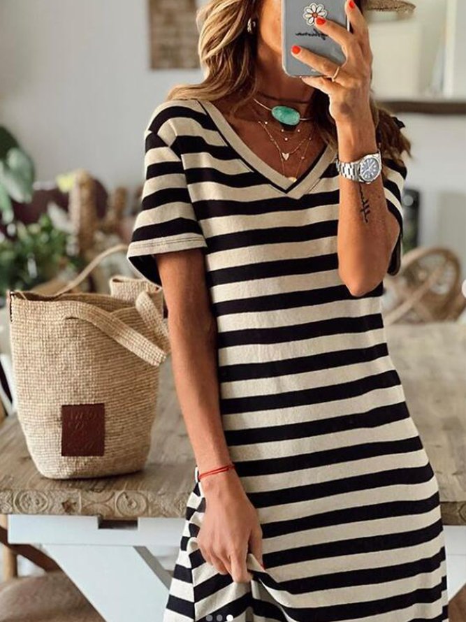 Basics Regular Fit Striped Dresses