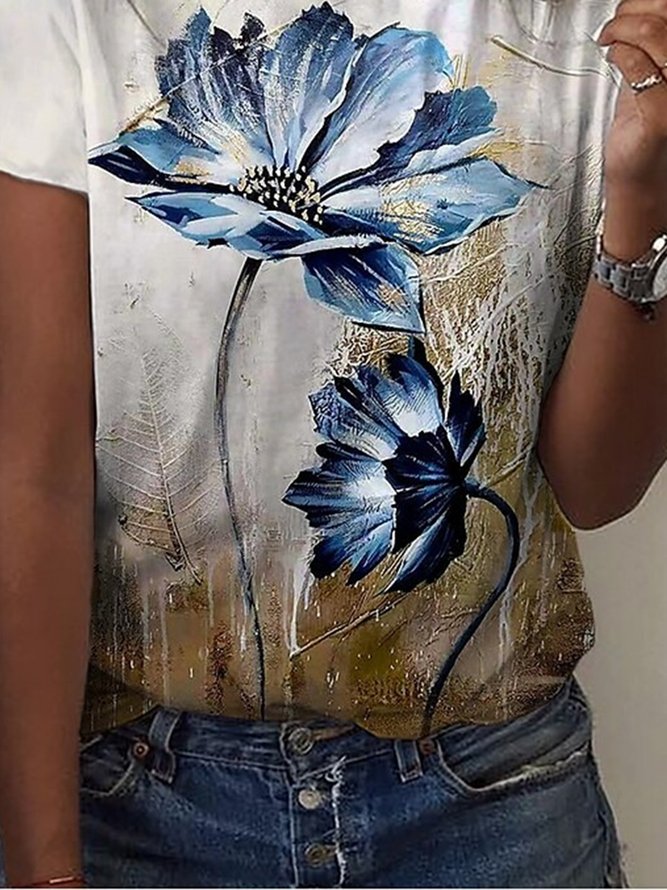 Floral Casual Loosen T-Shirt